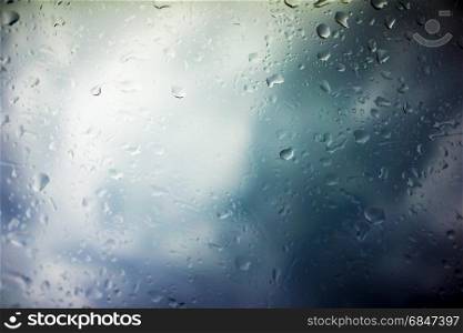 Storm Clouds Background, Drops of Rain on Glass, Rain Drops on Clear Window, Drops Of Rain On Glass Background, Autumn Abstract Backdrop, Clouds Backgrounds with Water Drops,Storm Weather Background