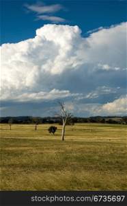Storm clouds gather over farmland in Southern New South Wales, Australia
