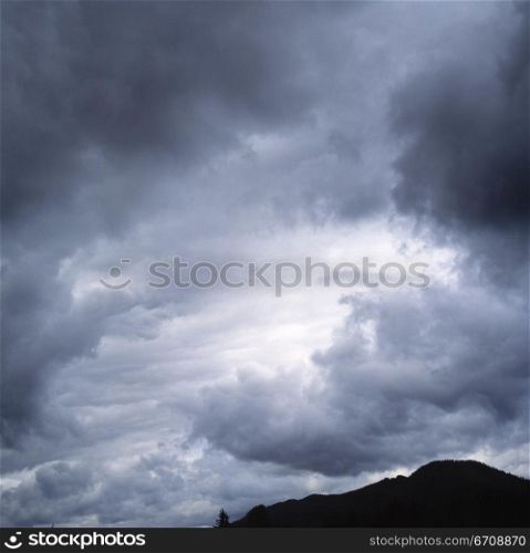 Storm clouds over a mountain