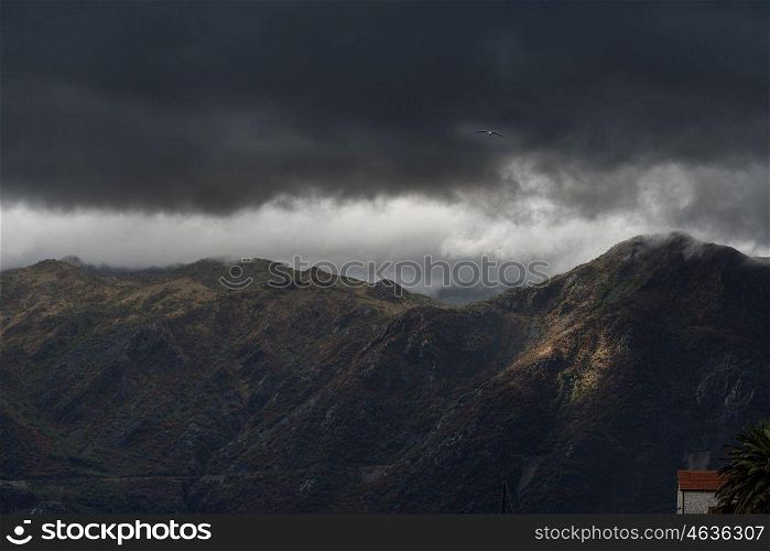 Storm clouds over mountains, Montenegro