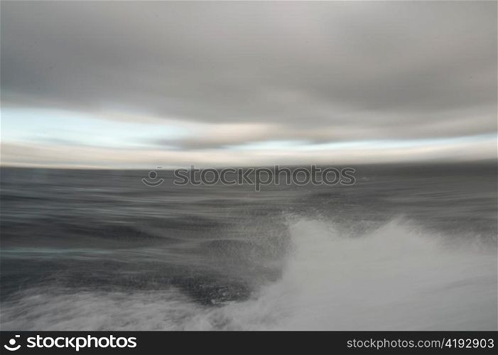 Storm clouds over the Pacific Ocean, San Cristobal Island, Galapagos Islands, Ecuador