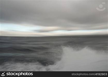 Storm clouds over the Pacific Ocean, San Cristobal Island, Galapagos Islands, Ecuador