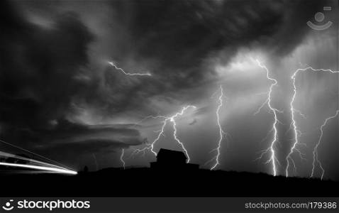 Storm Clouds Saskatchewan Prairie Lightning Night Canada