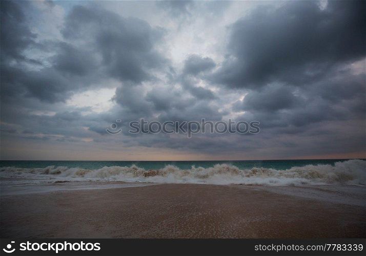 storm on an ocean beach