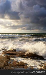 Storm on the sea. Nature composition.