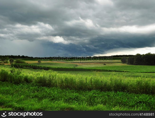 Storm over the field