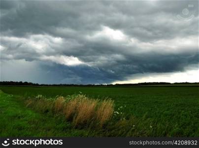 Storm over the field