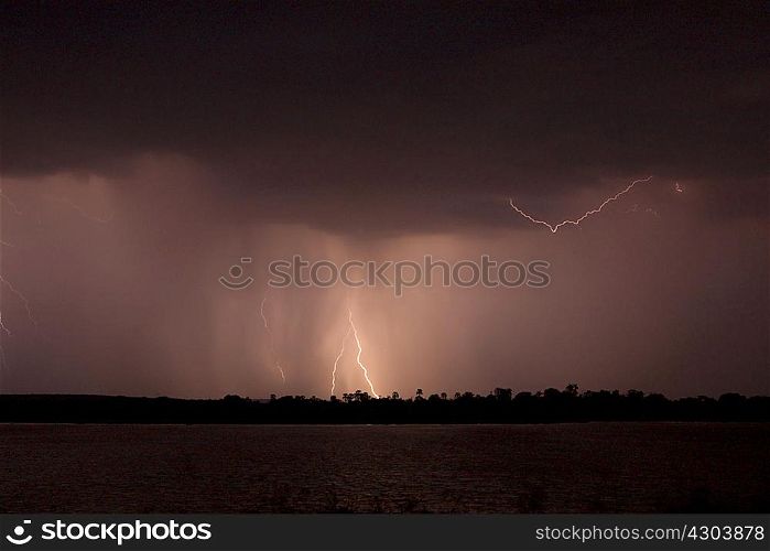 Storm over Zambezi River