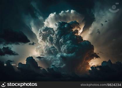 Stormy Cloud Nature Backdrop Illustration Generative AI