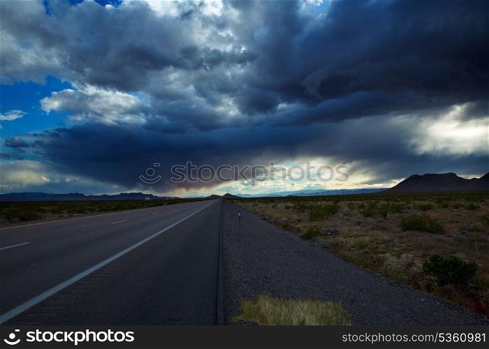 Stormy clouds dramatic clouds sky in I-15 interestate at Nevada USA