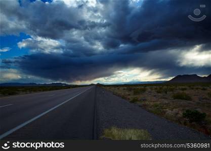 Stormy clouds dramatic clouds sky in I-15 interestate at Nevada USA
