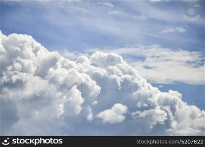 Stormy cumulus clouds with high level cirrocumulus clouds for use as background