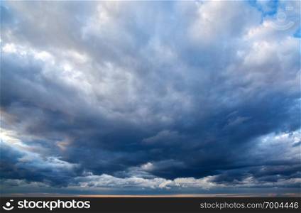 Stormy dramatic north sky with clouds, may be used as background