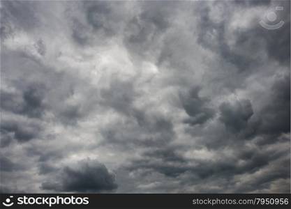 Stormy sky covered with dark clouds