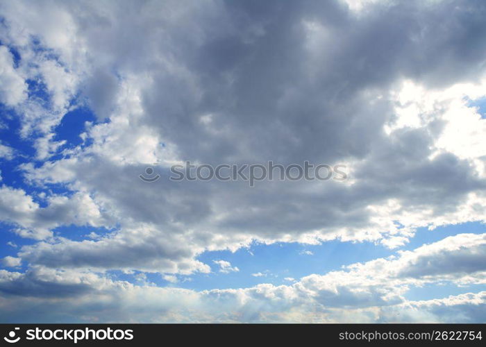 stormy sky with gray clouds on the afternoon