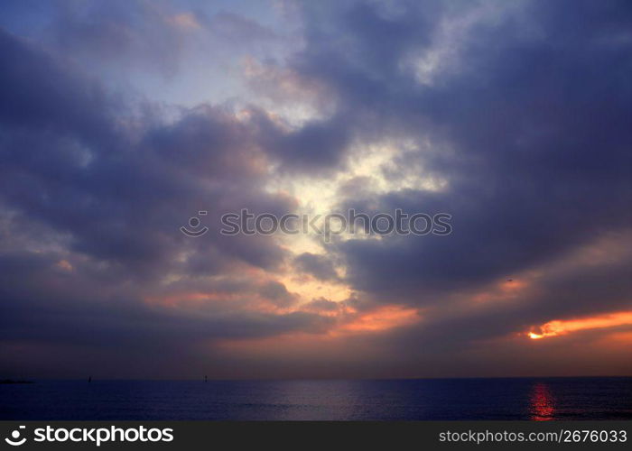 stormy sky with gray clouds on the afternoon