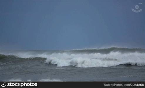 Stormy slow mo ocean waves