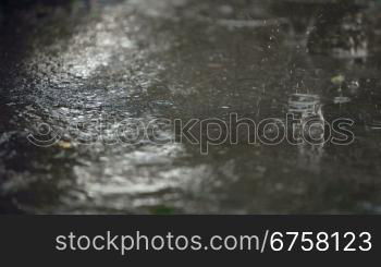 Stormy weather on a city street