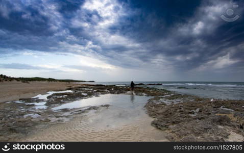 Stormy weather on Palmachim beach of Israel