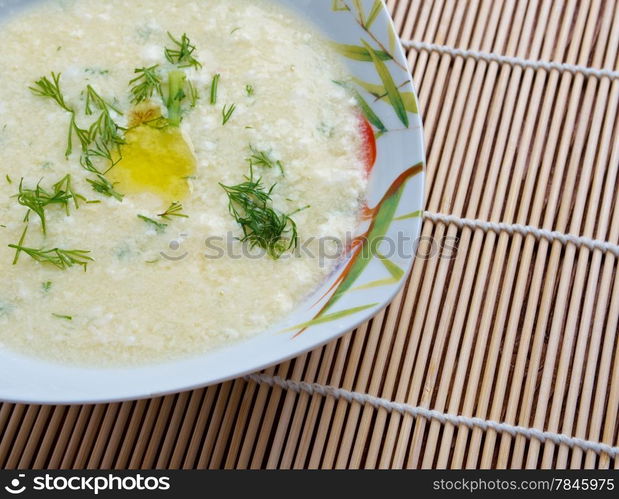 Stracciatella - Italian food. Stracciatella alla romana is an egg drop soup which is popular around Rome in the Lazio region of central Italy