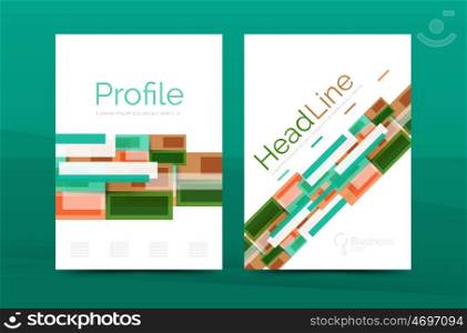 Straight lines geometric business report templates. Straight lines geometric business report templates. abstract background set