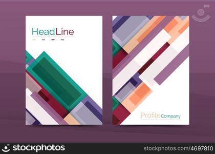 Straight lines geometric business report templates. Straight lines geometric business report templates. abstract background set