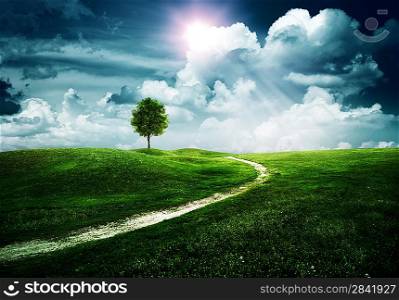 Straight way to the happy future. Abstract natural backgrounds