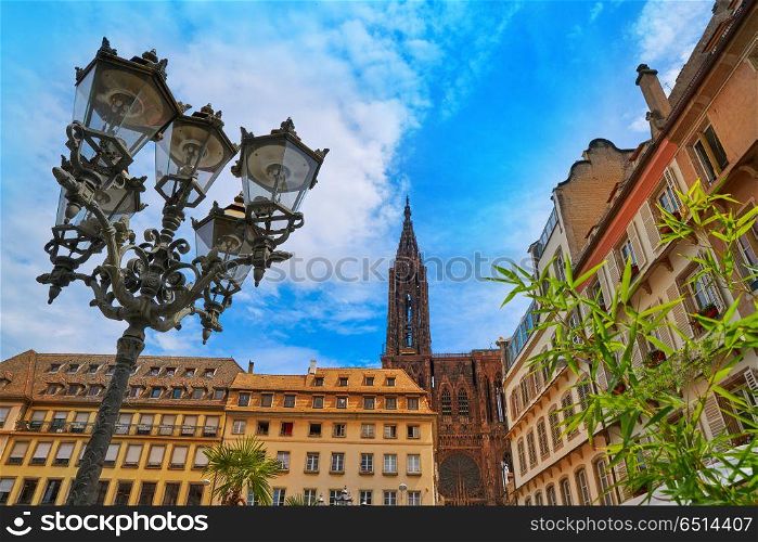 Strasbourg city and Notre Dame Cathedral France. Strasbourg city and Notre Dame Cathedral Alsace France
