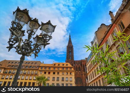 Strasbourg city and Notre Dame Cathedral France. Strasbourg city and Notre Dame Cathedral Alsace France