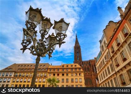 Strasbourg city and Notre Dame Cathedral France. Strasbourg city and Notre Dame Cathedral Alsace France