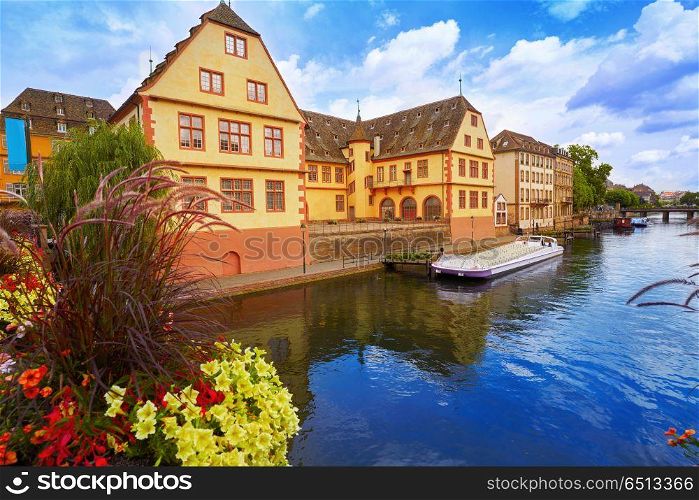 Strasbourg city facades and river Alsace France. Strasbourg city facades and river in Alsace France