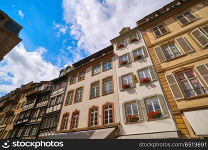 Strasbourg city facades in Alsace . Strasbourg city facades in Alsace France