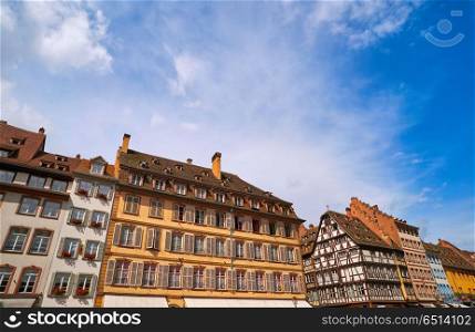 Strasbourg city facades in Alsace . Strasbourg city facades in Alsace France
