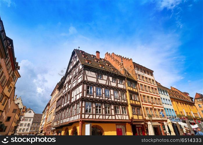 Strasbourg city in Alsace France. Strasbourg city facades in Alsace France