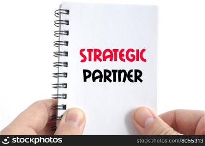 Strategic partner text concept isolated over white background