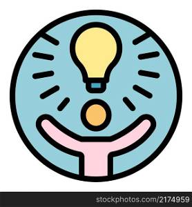 Strategy idea innovation icon. Outline strategy idea innovation vector icon color flat isolated. Strategy idea innovation icon color outline vector