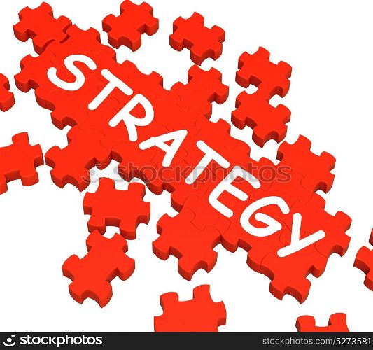 Strategy Puzzle Showing Plans And Tactics