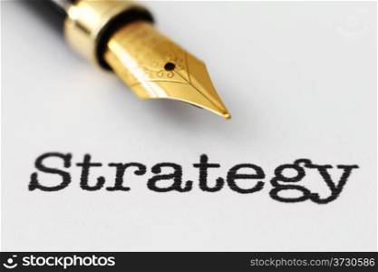 Strategy text and fountain pen