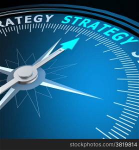 Strategy word on compass image with hi-res rendered artwork that could be used for any graphic design.. Strategy word on compass