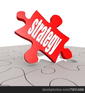 Strategy word with puzzle background image with hi-res rendered artwork that could be used for any graphic design.. Loyalty puzzle