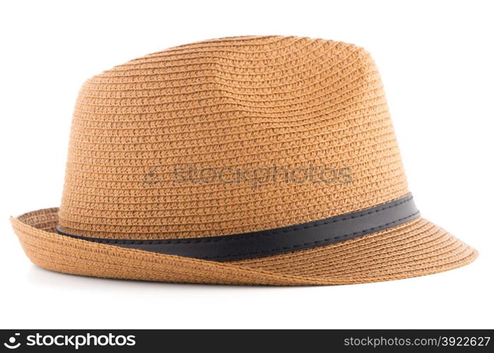 Straw hat isolated on white background.