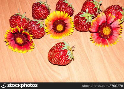 Strawberries are perennial herbaceous plant, genus Fragaria