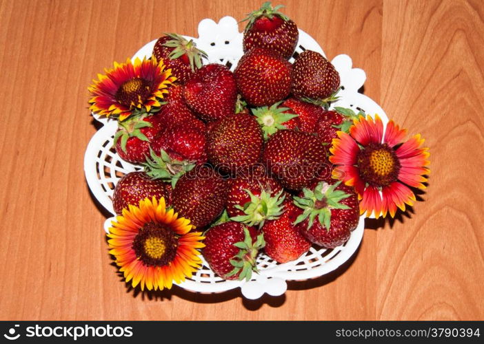 Strawberries are perennial herbaceous plant, genus Fragaria