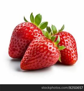 Strawberries isolated. Illustration Generative AI
