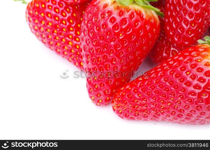 strawberries isolated on a white