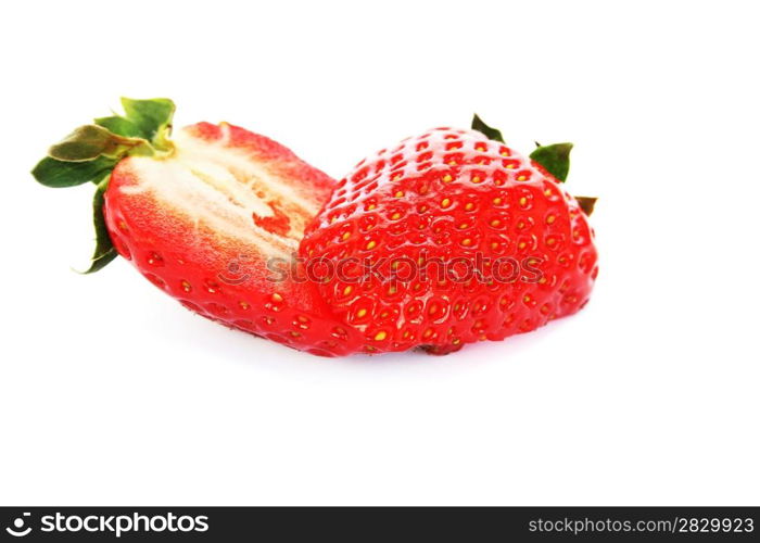 Strawberries isolated on white background.