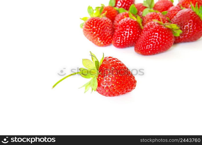 Strawberries isolated over white background