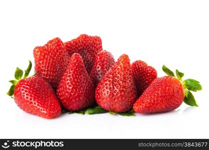 strawberries on a white background. Ripe strawberries isolated on a white