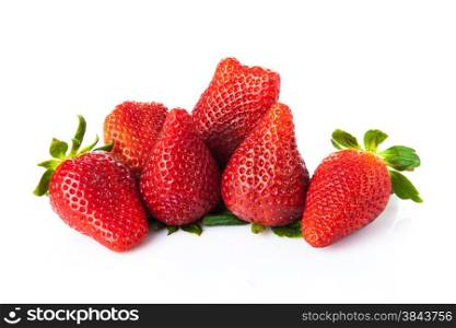 strawberries on a white background. Ripe strawberries isolated on a white