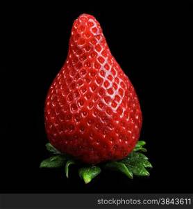 strawberries on black background